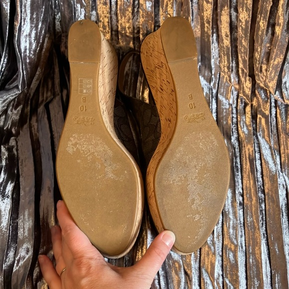 Coach Black Wedge Slingback Women's Shoes Size 10 - Picture 5 of 6